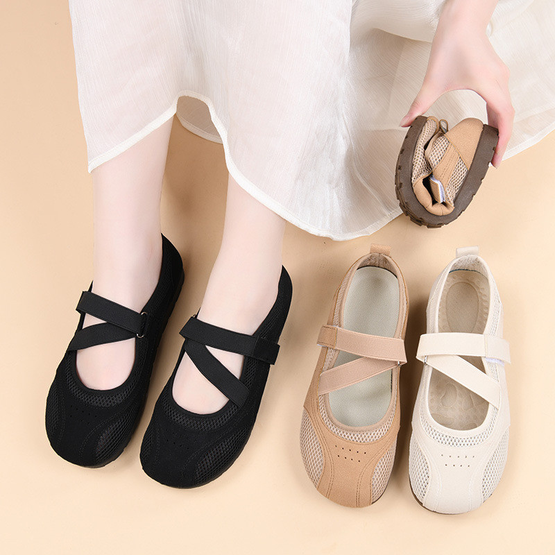 Giày Mary Jane Nữ Thoáng Khí Lưới Mềm Êm Chân Chống Trượt Style Hàn Quốc Ulzzang