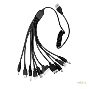 Exhila 21 26inch 10 Trong 1 Lò Xo Cuộn Dây Cáp Sạc USB Dây Cho Máy Ảnh