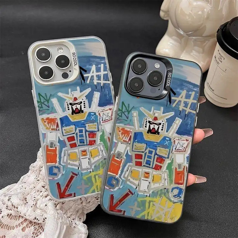 Ốp lưng Gundam nhiều màu, chất liệu da PU bền đẹp chống sốc tốt Bảo Vệ Camera Cấp iPhone 17/16/15/14/13/12/11/X/XS Max