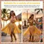 Váy cỏ Hawaii Phù hợp với cánh tay đàn hồi Tay áo Chân Váy cỏ Hula Trang phục khiêu vũ Bãi biển Ngày lễ mùa hè Ủng hộ tiệc cưới (Màu rơm) (R F C V)