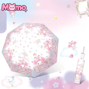 Ô chống nắng và mưa hai mục đích hoạt hình Kuromi có khả năng chống tia cực tím và gấp tự động