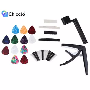 48 Cái / bộ Bộ Phụ Kiện Đàn Guitar Acoustic Dây Capo Pis Winder Chân Cầu Yên Xe Bộ Chăm Sóc Đàn Guitar Tất Cả Trong Một Dành Cho Người Mới Bắt Đầu Đẹp