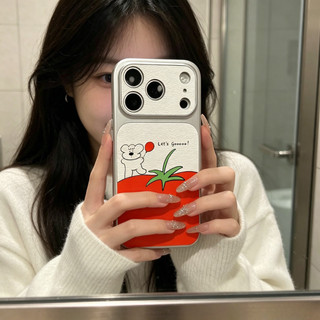 Ốp Điện Thoại Da Chó Con Cà Chua Dễ Thương Cho Redmi K90 Pro Max K80 K70 K70E K60 K60E K50 Ultra K50i K40 K40S Turbo 5 Max 4 Pro 5G 4G Đơn Giản "Let 's Go" Sweet Dog Cover Girls