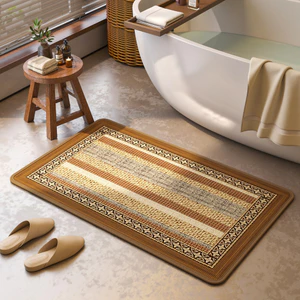 thảm lau chân nhà tắm boho thấm hút nước nhanh khô chống trượt decor phòng vệ sinh thảm chùi chân cao cấp vintage dày 5mm đẹp