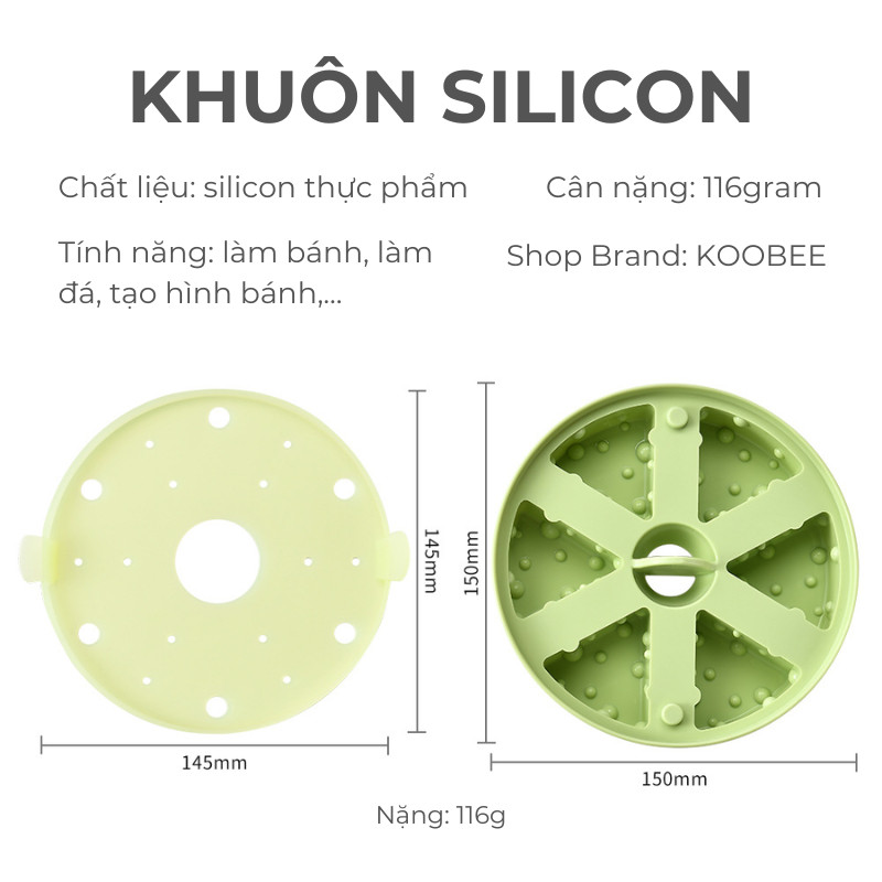 Khuôn Silicon Làm Bánh Hấp Hình Phô Mai - Khuôn Làm Thạch, Bánh Gạo, Socola, Khay Đá 6 Ngăn Có Nắp  | 381