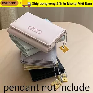 Ví đựng tiền xu ESSENCEH, 3 lần thẻ tín dụng phong cách INS Holoder, Túi đựng tiền mặt dây chuyền phô mai bằng da PU cổ điển dành cho bé gái Quà tặng học sinh