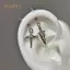 PNPIA- Thời Trang Mới Chéo Xương Tai Móng Tay Sáng Bóng Zircon Hợp Thời Trang Bông Tai Dành Cho Nữ Cơ Thể Xuyên Phụ Kiện