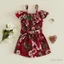 Bộ áo liền quần bé gái 2-4Y In hoa lệch vai Ruffle Sling Playsuit để chụp ảnh tiệc sinh nhật