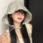 Mũ lưỡi trai rộng sọc kiểu Pháp Mũ chống nắng có dây buộc hoa cho các hoạt động ngoài trời mới