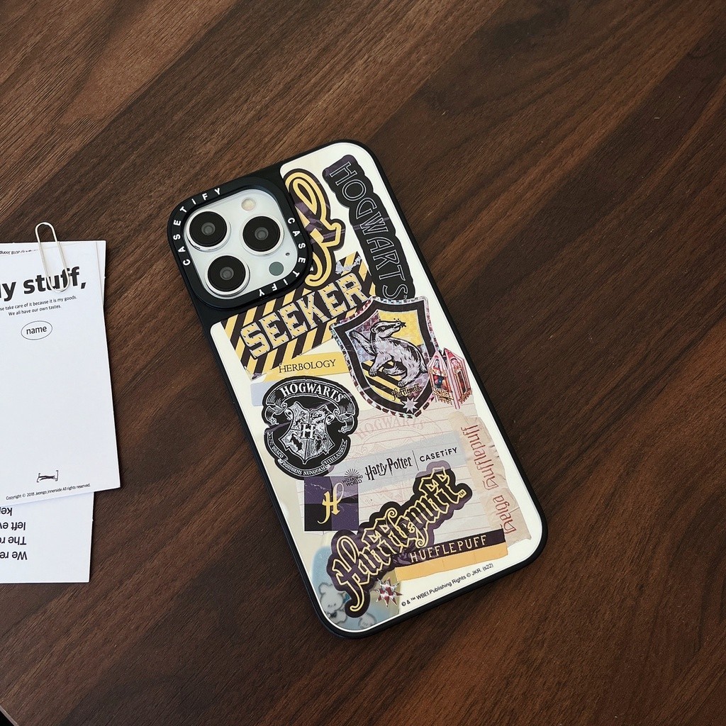 Ốp Lưng Gương HP Hogwarts Gryffindor Slytherin Biểu Tượng Wizard Magic Vỏ Cứng Tương Thích Cho iPhone 17 Pro Max Air Plus 16 / 15 / 14 / 13 / 12 / 11