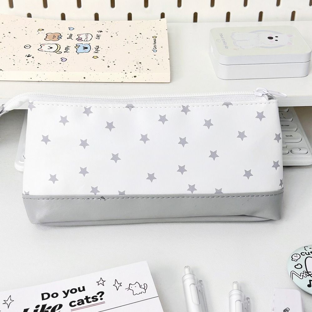 Túi đựng bút HIGHVIEWLS, Bút chì cầm tay dung tích lớn, Văn phòng phẩm in hình ngôi sao đa chức năng Văn phòng học
