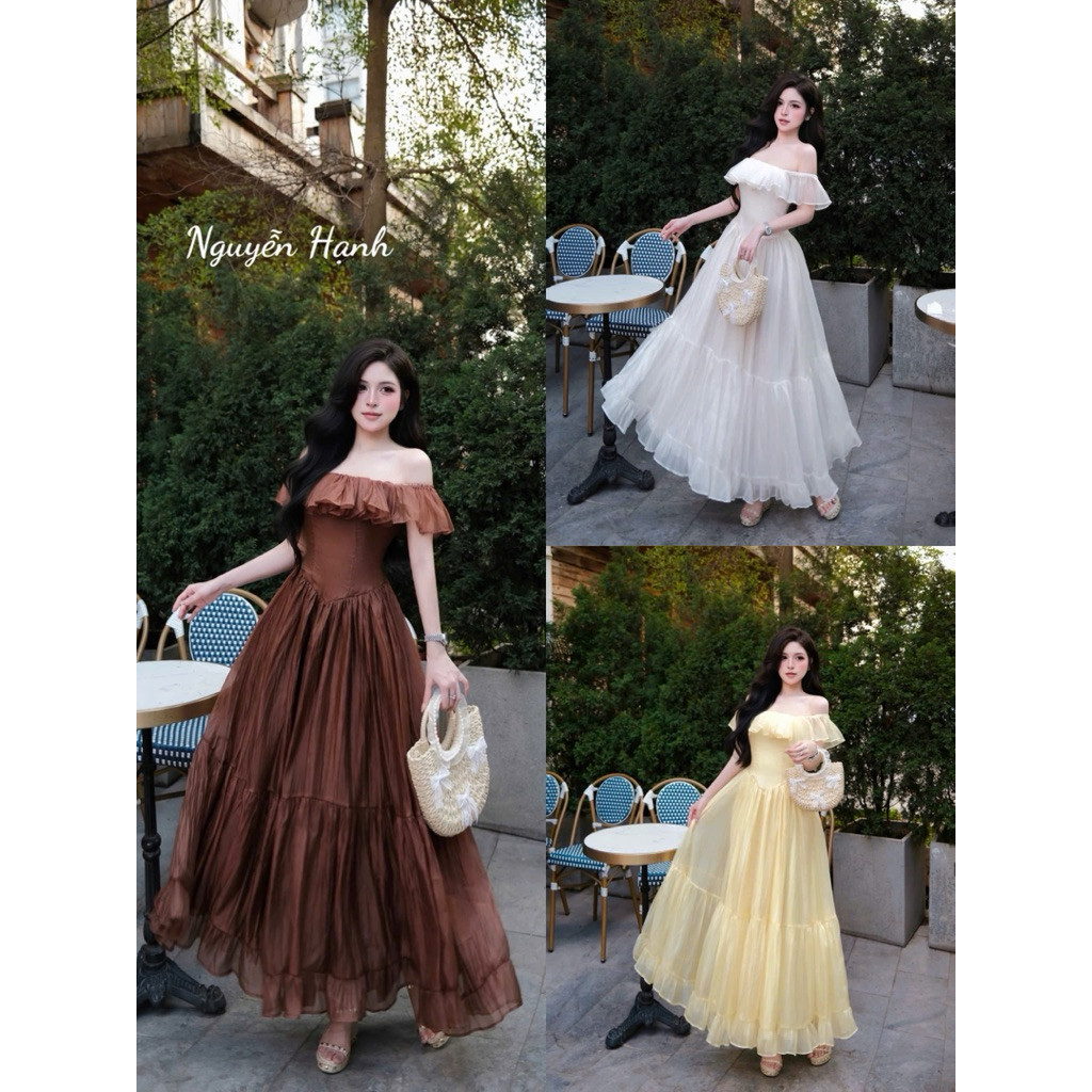 ĐẦM TƠ TRỄ VAI BÈO MAXI BYJOLIE