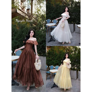 ĐẦM TƠ TRỄ VAI BÈO MAXI BYJOLIE