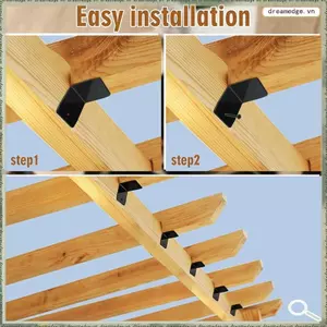 Kẹp Đuôi Đen 12 Miếng Cho Lumber Pergola Phần Cứng Giá Đỡ Sau Cho Chùm Gỗ, Joist Trần A