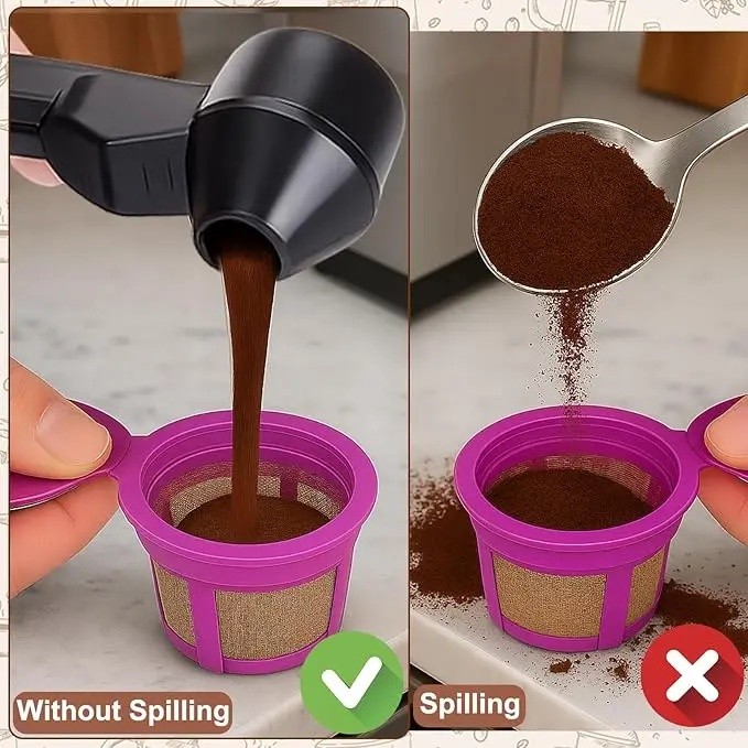 Mới Tay Cầm Dài Muỗng Cà Phê Dung Tích Lớn Chống Rò Rỉ Thìa Tròn Đa Năng Dụng Cụ Nhà Bếp