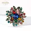 PNPIA- 1 Cái Thanh Lịch Ve Áo Hoa Pin Phóng Đại Thời Trang Retro Sống Động Nhiều Màu Sắc Pha Lê Thủy Tinh Thổ Cẩm Pin Nữ Áo Lớn Phụ Kiện