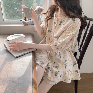 [Luni-oder] LOẠI 1  Đồ Ngủ Pijama Nữ Hoa Nhí Dễ Thương, Set Áo Tay Ngắn Quần Short Form Rộng Thoải Mái Mềm Nhẹ ĐN45