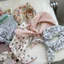 Khăn Vuông Mềm Hoa Chấm Bi Cotton Vải Lanh Khăn Trang Trí Khăn Trùm Đầu Văn Học Retro Tươi Eo Hoa