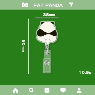 Móc - Kẹp bảng tên HSSV, nhân viên có thể kéo dãn - yoyo nhựa acrylic họa tiết Panda béo M64