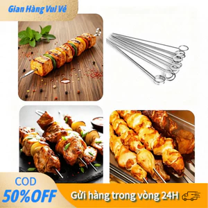 Que Xiên Nướng Inox 304 20cm/30cm - Bộ 5/10 Cái, Dùng Cho Bếp Than, Lò Nướng, Tiệc Ngoài Trời