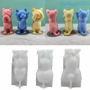 Unstop * Khuôn Silicon Mềm Hình Mèo Khuôn Nhựa Fondant Khuôn Làm Bánh Xà Phòng Sôcôla DIY Nghệ Thuật