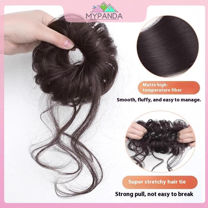 MYPANDA Dây buộc tóc và phụ kiện tóc bun thấp phong cách mới với lông tơ, giúp mở rộng mái tóc.