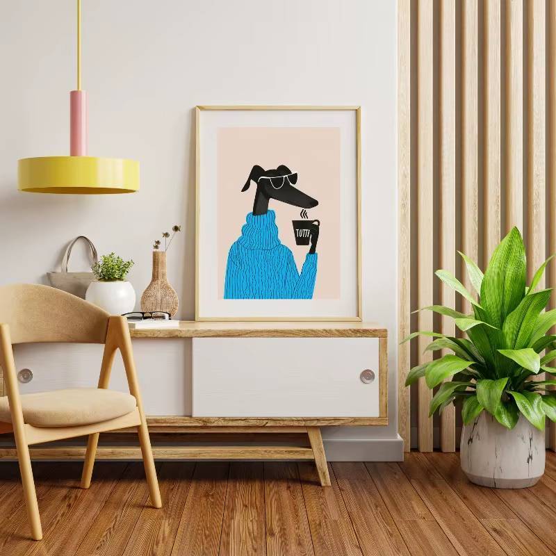 Hiện Đại Whimsical Động Vật Greyhound In Poster Nhiều Màu Sắc Chó Dễ Thương Cà Phê Canvas Tranh Treo Tường Nghệ Thuật Cho Phòng Khách Trang Trí Nhà Cửa