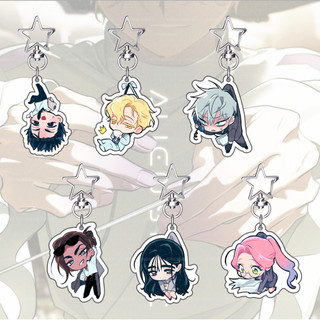 Popular Anime ALIEN STAGE Keychains Pendant Car KeyChain Acrylic MIZI SUA TILL IVAN HYUNA LUKA Fans cosplay Acce