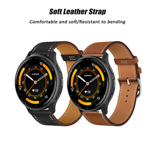 Dây da thanh lịch 18mm 20mm 22mm cho Garmin 165 255 265 255s 265s 570 970 / Vivoactive 6 5 / Venu 4 3 3s 2s SQ 2
