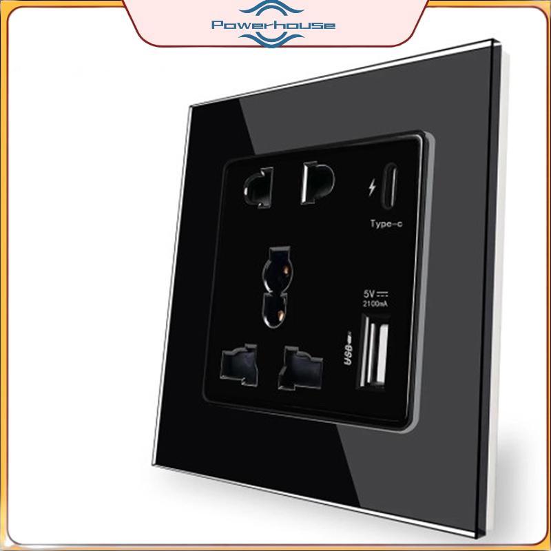 Nguồn Điện 2100MA Ổ Cắm USB Bảng Điều Khiển Quốc Tế 13A Vương Quốc Anh Tường Loại C Giao Diện.
