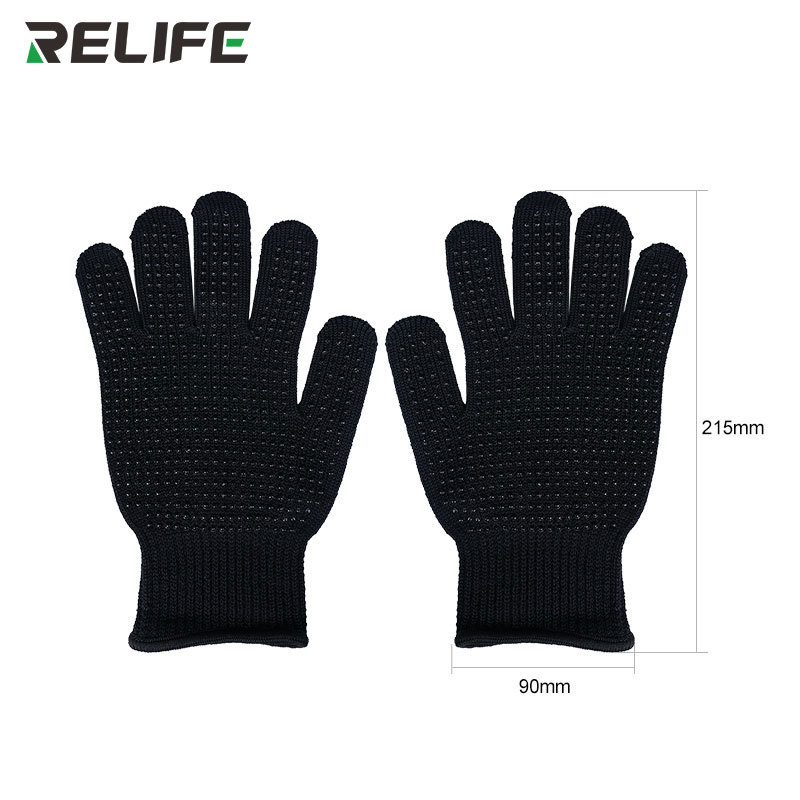 RELLIFE RL-063A Găng Tay Cách Nhiệt Và Chịu Nhiệt Chống Trượt ESD Điện Tử Làm Việc Phủ Găng Tay Bảo Vệ Ngón Tay