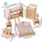 Gamchiano Nhà Búp Bê Bằng Gỗ Thu Nhỏ Bộ Nội Thất Nhà Búp Bê Trang Trí Quà Tặng Giáng Sinh Cảnh Cuộc Sống Đạo Cụ Sở Thích Thủ Công Cho Trẻ Tập Đi 3 + Bé Trai Trẻ Em