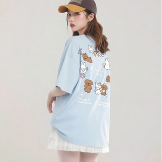 HIIXIIVI 2026 Mùa Hè Cotton Tee Phong Cách Hàn Quốc Nữ Tay Ngắn Thời Trang Unisex Cổ Tròn Rời Plus Kích Thước Áo Thường Ngày