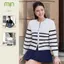 Áo khoác cardigan nữ len dệt kim mềm mại, thiết kế kẻ sọc, khoá kéo, thời trang, thanh lịch MỊN