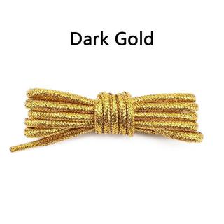 1 Cặp Dây Giày Tròn, Lụa Vàng / Bạc, Dây Giày Thời Trang Sáng Bóng, 100 Cm / 120 Cm / 140 Cm / 160 Cm