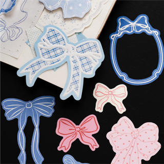 ENWEI 40 Chiếc [Bow Paradise Series] Bộ Miếng Dán Ren Nơ Pastel Phong Cách Vintage Die-Cut Dán Cho Sổ Lưu Niệm Người Lập Kế Hoạch Tạp Chí Trang Trí Văn Phòng Phẩm