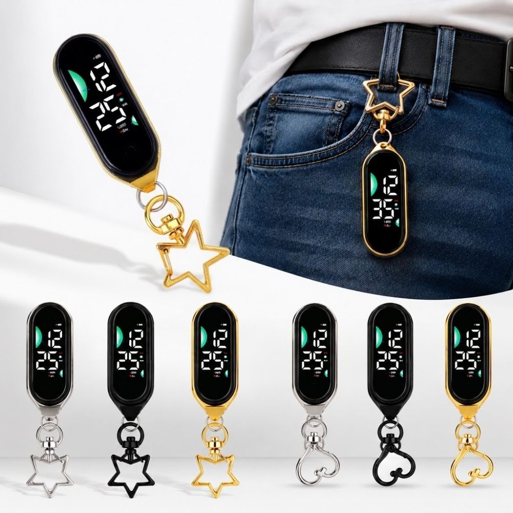 Đồng hồ treo điện tử HOBBYIN, Đồng hồ bỏ túi hiển thị kỹ thuật số chống nước, Đồng hồ bỏ túi phát sáng LED sáng tạo cho trẻ em Người lớn
