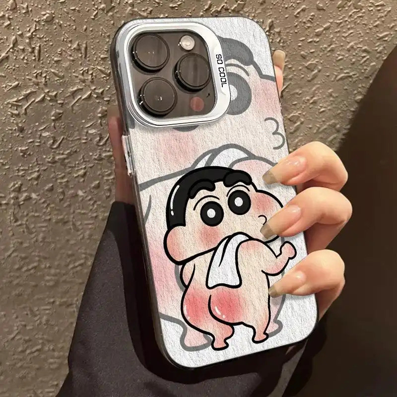 Ốp lưng chống sốc Crayon Shin-chan, thiết kế hoạt hình độc đáo phong cách vui nhộ Tương thích iPhone 17/16/15/14/13/12/1