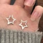 Bông tai nữ đa năng khí chất thời trang pentagram 925 khắc vàng trống cá tính