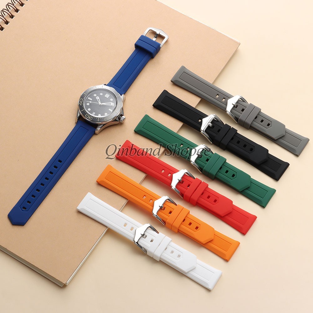 Dây đeo đồng hồ cao su thể thao chống nước 12-28mm Dây đeo đồng hồ co giãn căng cao Thay thế đa năng cho Seiko Diver 18mm 20mm 22mm 24mm Vòng tay cho nam nữ