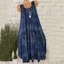 Đầm không tay Bohemian mới dành cho nữ Mùa hè dáng rộng Slim Ink Wash In chữ A Váy nghỉ mát