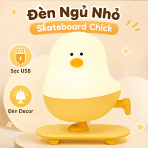 Đèn Ngủ Skateboard Chick Tạo Hình,Sạc USB,Đèn Để Bàn Decor,Quà Tặng Lưu Niệm