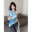Sweet Cool Hot Girl Áo không tay không đều Niche Slim-fit Tie-dye Camisole nữ mùa hè