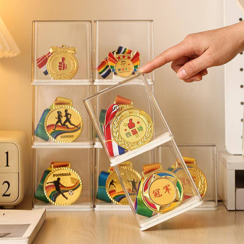 PNPIA- Hộp trưng bày huy chương Hộp lưu trữ Acrylic ổn định trong suốt cho màn hình máy tính để bàn Giải thưởng và chân thành tựu