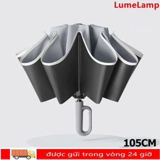 Ô gấp ngược LUMEAMP, Ô UV sọc phản quang chống gió hoàn toàn tự động, Ô dù gia cố tay cầm Carabiner
