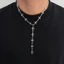 Vòng cổ tua rua chữ Y chữ thập vàng nam - 51-60cm có thể điều chỉnh - Choker dài sang trọng tối giản - Thiết kế chữ thập mạ vàng