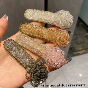 Full Kim Cương Siêu Nhấp Nháy Hoa Tóc Ánh Sáng Sang Trọng Cảm Giác Nổ Kẹp Thời Trang Bên Cô Gái Tính Khí BB Kẹp Phụ Kiện Tóc U0OE