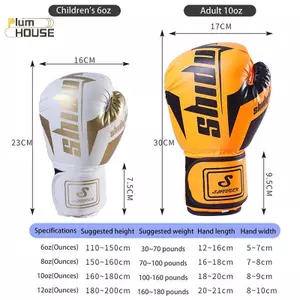 PlumHOUSE 6 / 10 Oz PU Thoáng Khí Cho Trẻ Em Người Lớn Sanda Chuyên Nghiệp, Muay Thái, Taekwondo Trung Tính Găng Tay Đấm Bốc Thoáng Khí VN