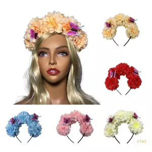 Ở lại Bohemian Hoa Băng Đô Đi Du Lịch Chụp Ảnh Mùa Xuân Cô Gái Phong Cách Dân Tộc Tóc Vòng Cưới Cô Dâu Băng Đô Quấn Tóc