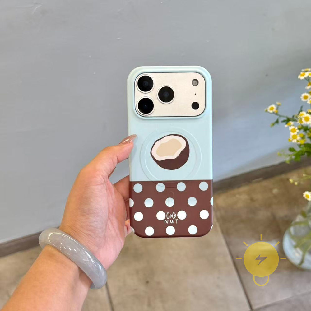 Phone Case For iPhone 17 Pro Max 16 15 PC Polka Dot Coconut Hard Polka Dot Aesthetic Korean Cute